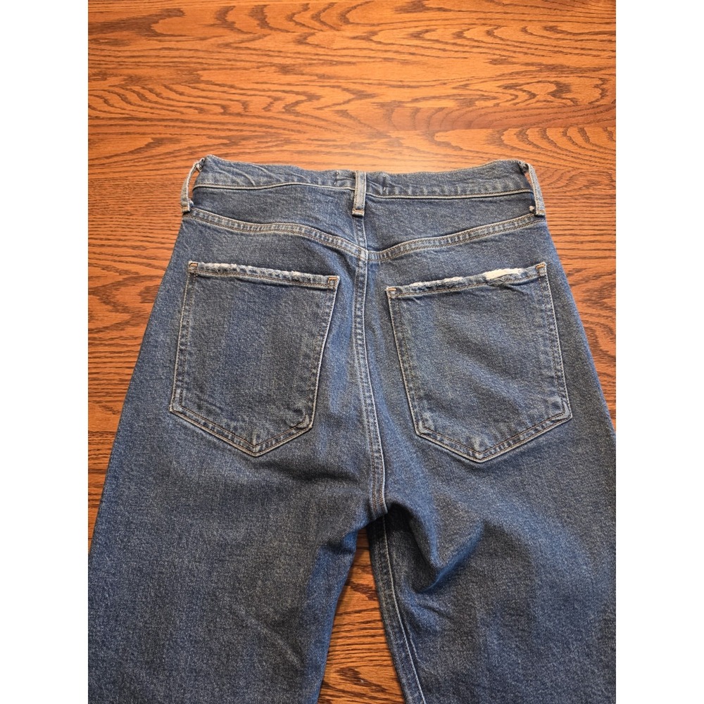 Agolde Riley Jeans Womens Size 26 High Rise Straight Button Fly Raw Hem - Picture 5 of 10